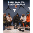thumbnail image 6 of Insulated Pop-Up Ice Fishing Tent for 6-8 People - Windproof Hub-Style Shelter with 210D Oxford Fabric - Quick Setup, Includes Anchors, Ropes & Carry Bag - Double Compartment, Blue, 6 of 8