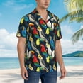 thumbnail image 3 of Fotbe Parrot Camisa Hawaiana para Hombre Unisex – Camisa Casual de Verano con Botones de Manga Corta de Algodón y Lino,Large, 3 of 7