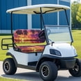 thumbnail image 3 of Binienty 2 Piece Golf Cart Seat Covers Tropical Palm Tree Sunset Golf Cart Seat Cover Towel Blanket 2 Passenger Club Car Golfcart Accessories, 3 of 8