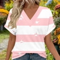 thumbnail image 4 of Blczomt Short Sleeve Tops Women Trendy Pink Tops Cute Y2K Womens Blouses, 4 of 6