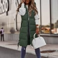 thumbnail image 5 of Long Puffer Vest Women Quilted Hooded Vest Zip Up Sleeveless Vests Outerwear Padded Jacket Warm Winter Coat 2025, 5 of 5