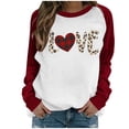 thumbnail image 2 of Amzcrzy Chandails en Molleton à Manches Longues pour Femmes, Chandails de la Saint-Valentin pour Femmes, Imprimé Lettre, Col Rond, Raglan, Décontracté, Chandail à Capuche Imprimé, Chandails en Molleton de la Saint-Valentin pour Femmes 2TG, 2 of 4