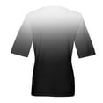 thumbnail image 4 of Susanny Womens Summer Tops Fashion V Neck Half Sleeve Oversized T Shirts Elbow Length Tee Shirts Casual Tops Loose Fit Black L, 4 of 6