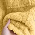 thumbnail image 4 of Sofwtay Women's Plus Size Cable Fleece Hooded Button Front Long Bath Robe with Side Pockets for Ladies Loungewear Sleepwear, 4 of 8