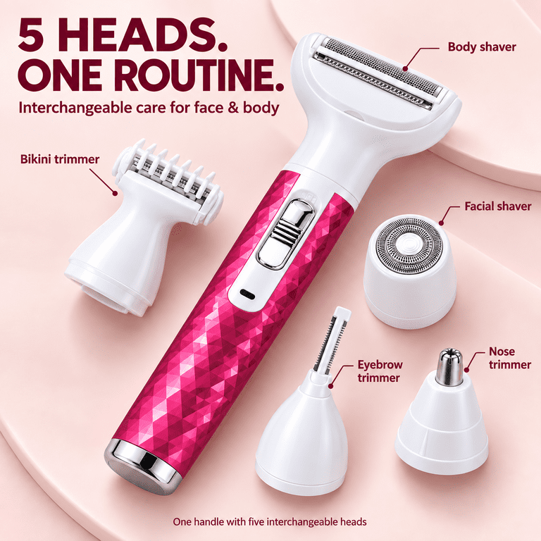 Obacre 5-in-1 Cordless Electric Shaver for Women, Wet & Dry photo 8