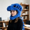 thumbnail image 4 of 45.7" Spinosaurus Plush Dino Outfit, Outfit Halloween Fun Dinosaur Skeleton Plush Costume with Spine Extension for Parties, Wearable Dino Skeleton Plush (Blue), 4 of 5