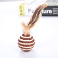 thumbnail image 1 of Bolas para gatos ShuxiuWang juguetes de sisal con plumas de colores y rayas de sonajero, 1 of 1
