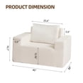thumbnail image 2 of Modern Square Sofa with a Cushion, Single Foam Couch with Pillow, Bean Bag Chairs for Adults, Large Bean Bag Sofa for Living Room/Bedroom/Gaming Room, White, 2 of 8