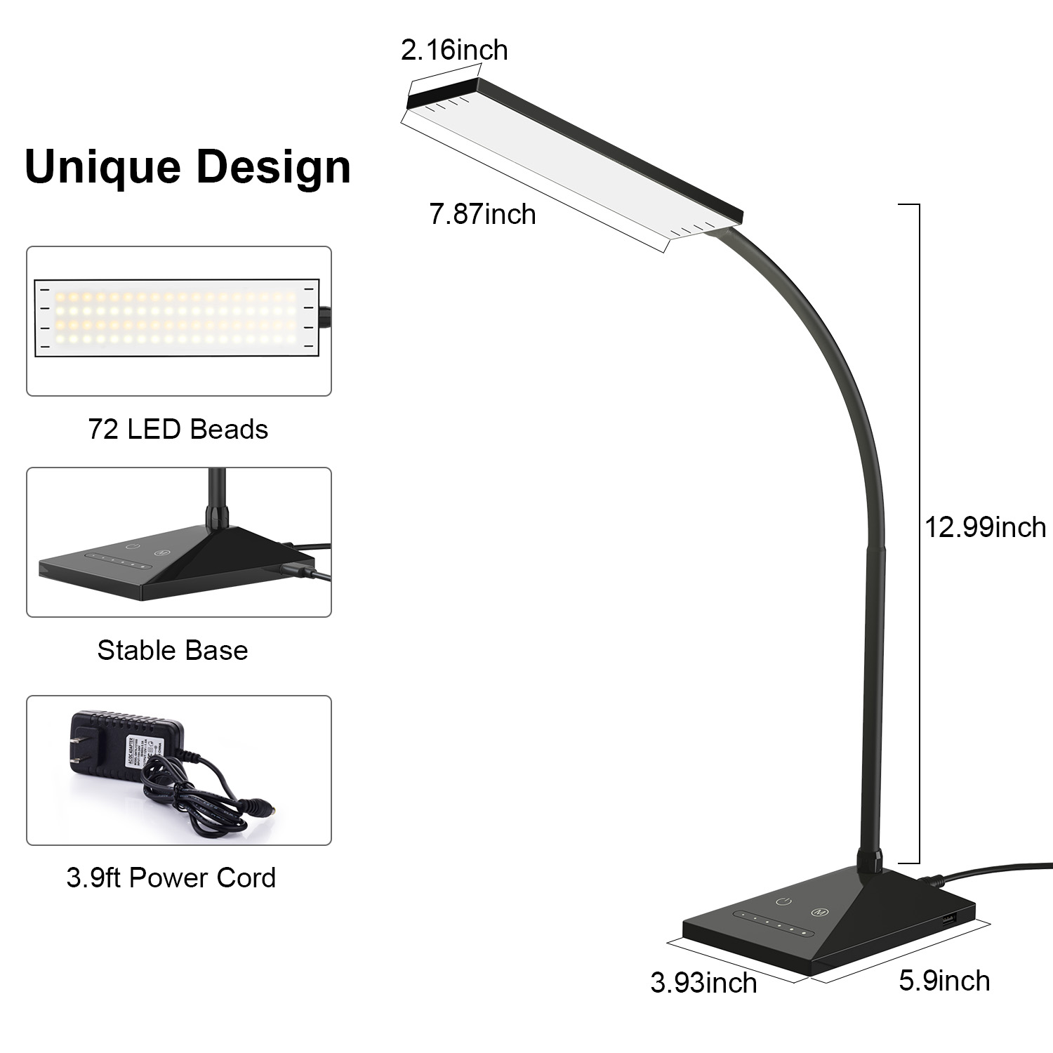 Kootion 12W LED Desk Lamp with USB Charging photo 6