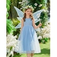 thumbnail image 3 of Oudiya Flower Girls Dress Bowknot V-Back Formal Pageant Ball Gown Party Wedding Tulle Long Dresses, 4-12Y, 3 of 7