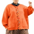 thumbnail image 2 of ShomPort Women's Cardigan Sweaters Soft Plus Size Button Open Front Long Sleeve Knit Outerwear with Pockets, 2 of 7