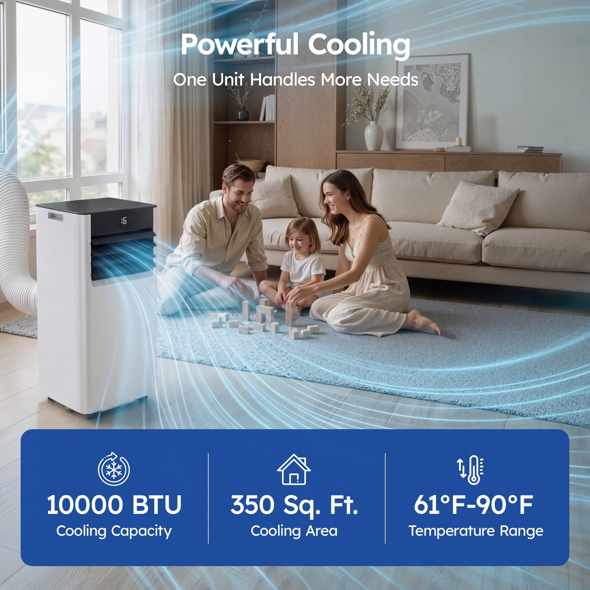 SIMZLIFE 10000 BTU Portable Air Conditioner with WIFI and Remote