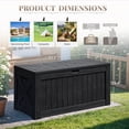 thumbnail image 3 of Devoko 122 Gallon Outdoor Patio Box Deck Plastic Resin Storage Box Backyard, Black, 3 of 7