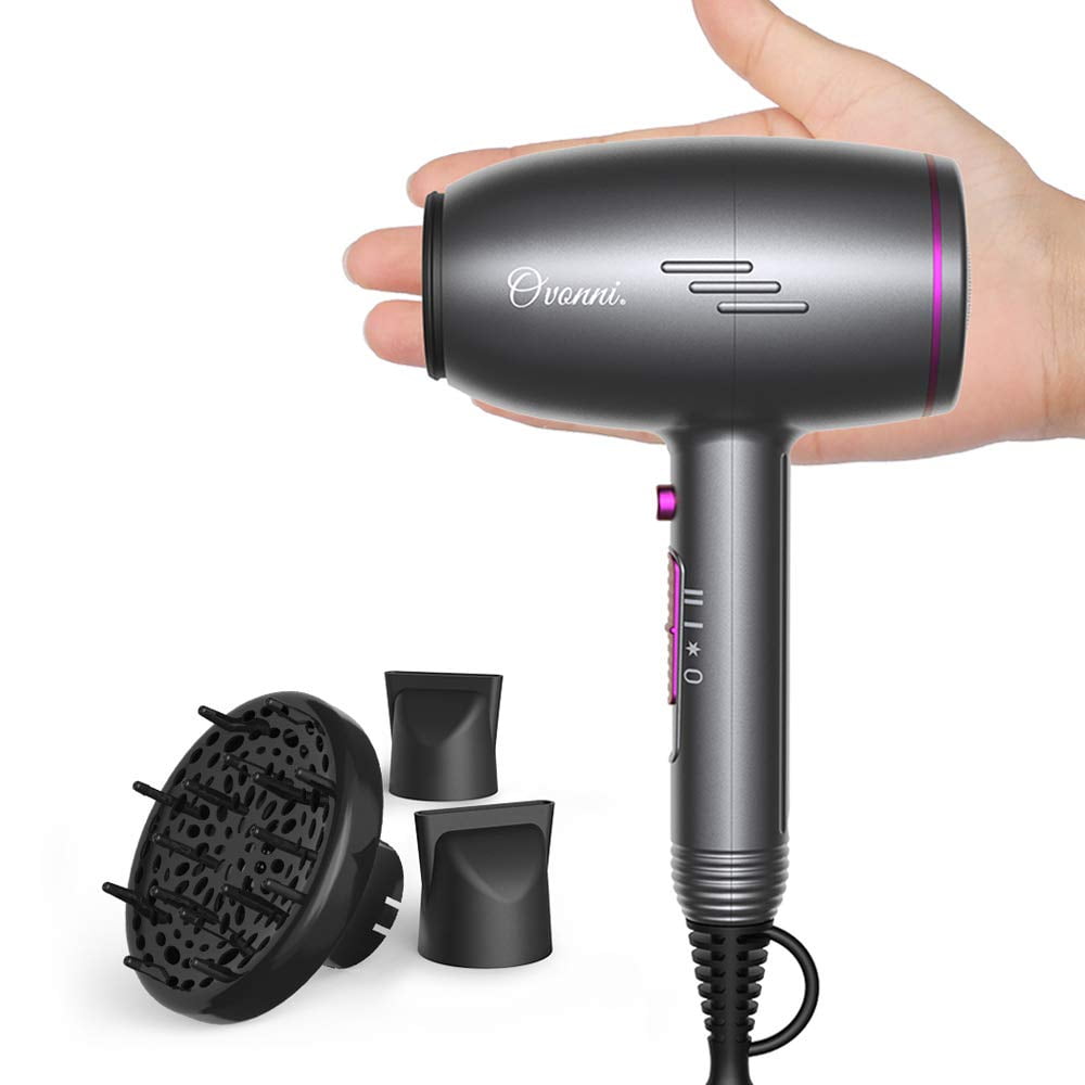 Ovonni Mini Hair Dryer with Diffuser, Professional Portable 1400W
