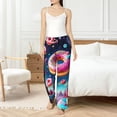 thumbnail image 4 of Rateoe Starry Sky Colorful Donut Pattern Women’s Ultra-Soft Comfy Pajama Lounge Pants Sleepwear,Comfortable Lounge Wear,lightweight Pajamas, Casual Home Wear-Large, 4 of 6