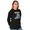 thumbnail image 4 of Wanna Cuddle Porcupine Animal Lover Plus Size Long Sleeve Graphic Tee Shirt Brisco Brands 2X, 4 of 5