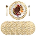 thumbnail image 5 of Ryvnso Wheat Summer Round Plate Mats Dining Table Placemat Set of 4 for Holiday Decoration, 5 of 7