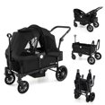 thumbnail image 1 of Gymax Wagon Stroller for 2 Kids Push Pull Double Stroller w/ Adjustable Handle Black, 1 of 10