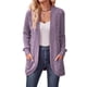 thumbnail image 3 of Cárdigan para Mujer, Suéter de Larga con Abertura Frontal y Bolsillos para Otoño e Invierno. Púrpura Lavanda S, 3 of 8