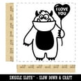 thumbnail image 2 of Valentine's Day Monster Heart Balloon I Love You Anniversary Square Rubber Stamp Stamping Scrapbooking Crafting - Medium 1.75in, 2 of 7