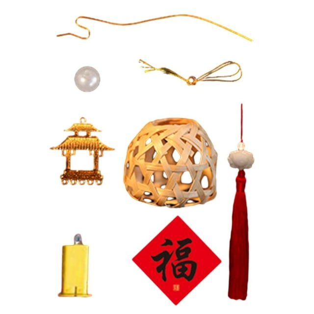 Mid Autumn Festival Lantern Making Set Chinese New Year Lantern Lamp Traditional A 34cmx6.5cm