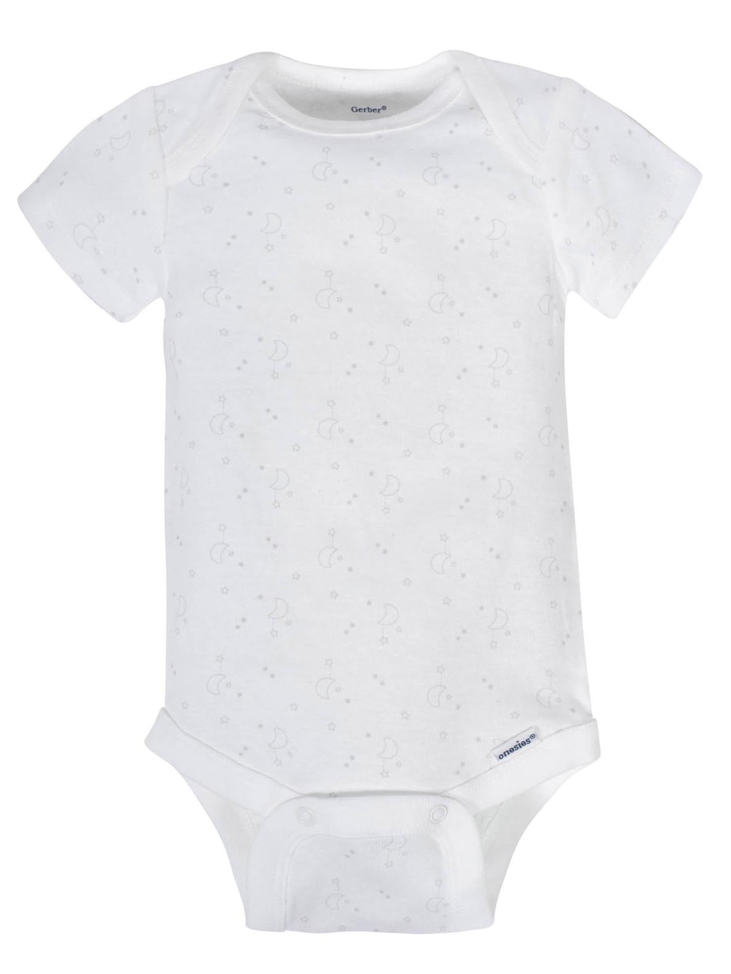 Gerber Baby Boy or Girl Gender Neutral Short Sleeves Onesies Bodysuits, 8-Pack (Newborn - 12 Months)