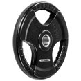 thumbnail image 1 of HolaHatha 45-Pound Olympic Rubber Coated Weight Plate with Handle, Black, 1 of 11