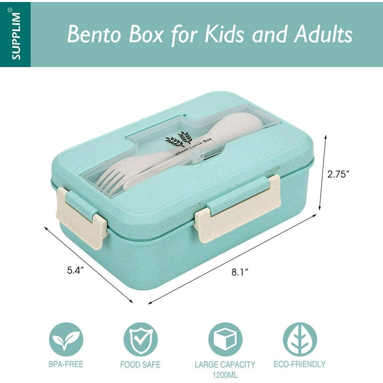 FOOYOO Bento Box for Kids, 3 Compartment, 1050ML, Leak-Proof, BPA-Free, Microwave, Freezer, Dishwasher Safe, Blue