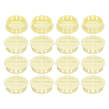 Unique Bargains 20Pcs Plastic Soffit Vent Cover for Home Office Kitchen Yellow 1.4
