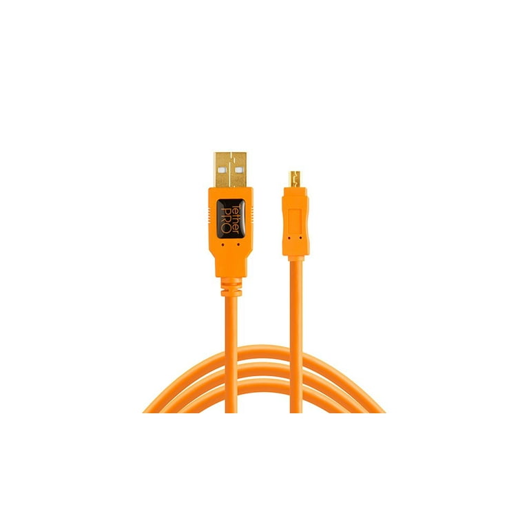 Tether Tools TetherPro USB 2.0 to Mini-B Cable (15-Feet/Orange) -
