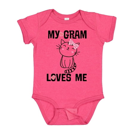 

Inktastic My Gram Loves Me Girls Cat Gift Baby Girl Bodysuit