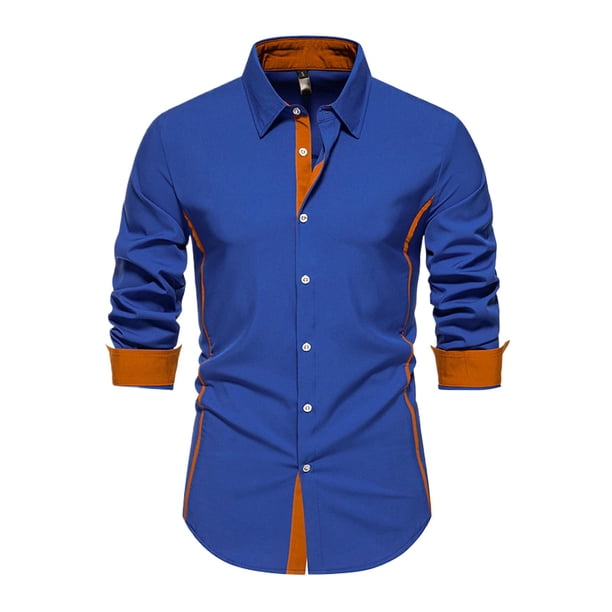 2025 Camisa informal de manga larga para hombre: material resistente, versátil para el trabajo o las vacaciones