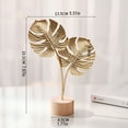 thumbnail image 5 of LAMIRO Golden Leaf Table Sculpture,Modern Metal Leaf Ornaments with Base,Minimalist Bookshelf Desktop Decor for Living Room Bedroom,Mid-Century Modern Home Decor, 5 of 7