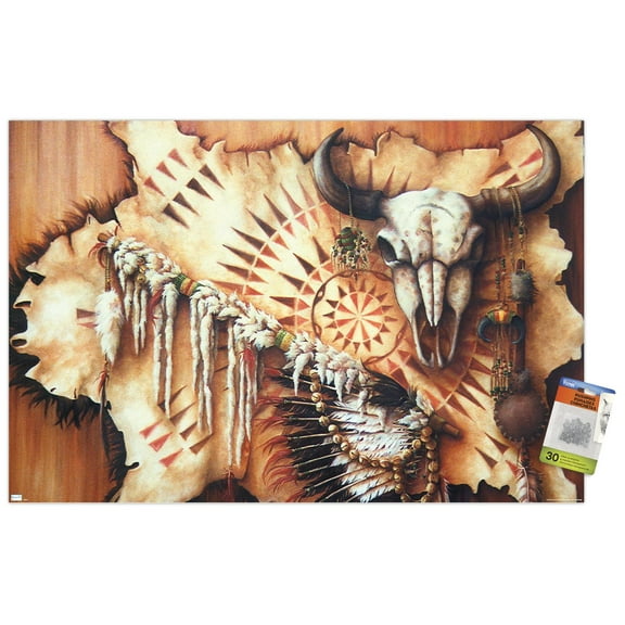 Teri Rosario - Plains Medicine Wall Poster with Pushpins, 22.375" x 34"