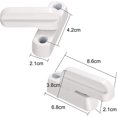 thumbnail image 2 of 4 piezas de cerradura de ventana, limitador de rotación de ventana de aleación de zinc, cerraduras de seguridad adicionales para bloqueador de marco de puerta adicional, forma de T, blanco, 2 of 5