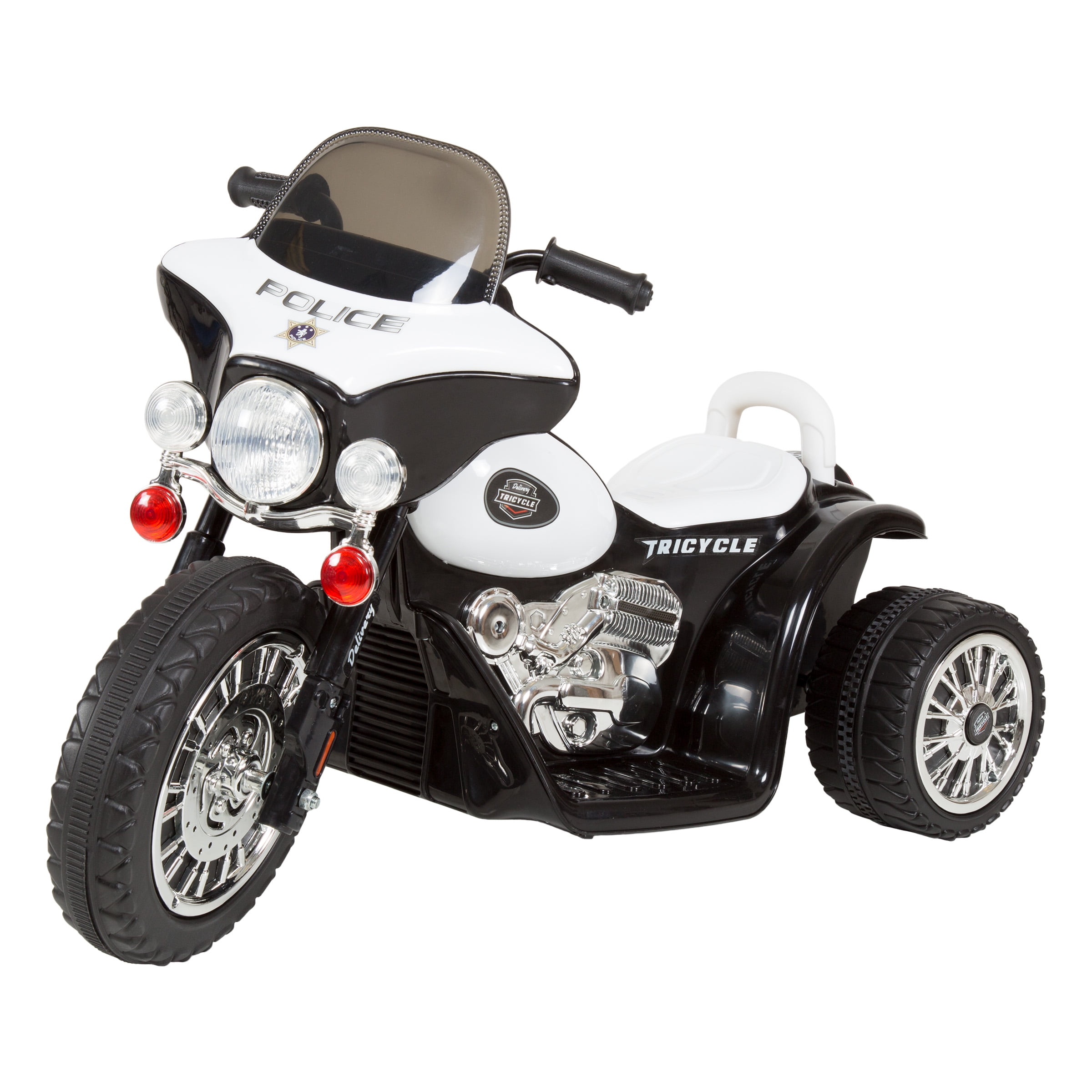 Lil' Rider 3-Wheel Kids Motorcycle with Police Decals - For Ages 3 to 6
