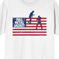thumbnail image 2 of Full Metal Jacket Soldier Silhouettes In American Flag Crew Neck Short Sleeve Men's White T-shirt-XXL, 2 of 4
