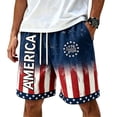 thumbnail image 4 of Havenx 250 Years Of American Independence Shorts for Men Drawstring American Flag Design Shorts with Pockets Elastic Waist Short Pant Freedom We the People Classic Summer Clothing,Navy M, 4 of 4