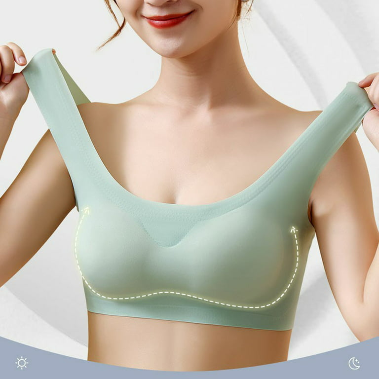 Women Cotton Heart Pattern Wire-Free Bras Sweet Colored Underwear
