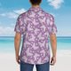 thumbnail image 4 of Fotbe Purple Butterflies Floral Camisa Hawaiana para Hombre Unisex – Camisa Casual de Verano con Botones de Manga Corta de Algodón y Lino,3X-Large, 4 of 7