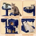 thumbnail image 4 of Yaheetech 57.5''H Cat Tree Tower Cat Tree with 2 Condos, Scratching Posts, Ramp, Navy Blue, 4 of 7