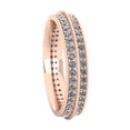 thumbnail image 3 of Natural 2Ct Round Cut Diamond 2Row Milgrain Anniversary Wedding Eternity Band Ring 18k Gold IJ SI2, 3 of 3