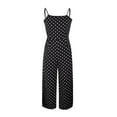 thumbnail image 3 of Inevnen Womens Crossed V Neck Jumpsuits Summer Casual Polka Dot Romper Long Pants, 3 of 8