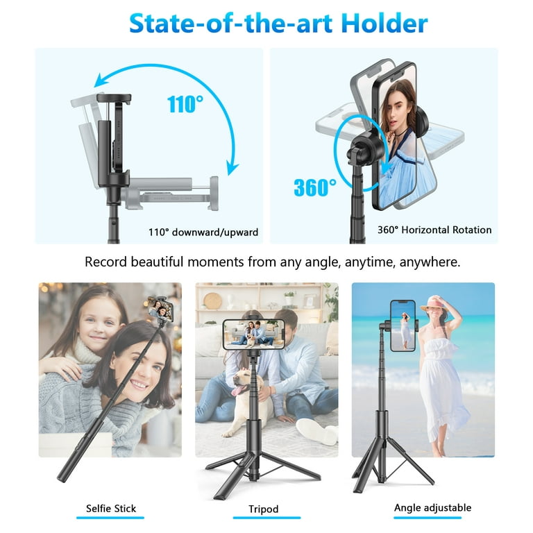 TONEOF 64 Selfie Stick Tripod for Cellphone 4-7, Phone Tripod Stand for  iPhone and Android 