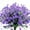 Purple, variant on Zukuco 12PCS Artificial Flowers,Fake Greenery Faux Plastic Bushes Fake Shrubs UV Resistant Faux Plastic Plants for Wedding Hanging Bouquet Indoor Outdoor Home Garden Office Vase(Yellow)