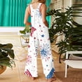 thumbnail image 4 of Iaqnaocc 4th Of July Outfits for Women Independence Day American Flag Stars Women's Jumpsuits Usa Flag Sleeveless Wide Leg Summer Adjustable Strap Plus Size Jumpsuits Rompers Light Blue 5XL, 4 of 6