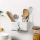 thumbnail image 4 of Soporte para cubiertos de cocina Organizador de fregadero Escurridor Soporte para utensilios colgantes con 2 ventosas Tazas, 4 of 5