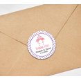 thumbnail image 3 of Darling Souvenir Round 45 Pieces Flamingo Love Thank You Stickers Personalized Bride Groom Names And Date Envelope Seals-Violet, 3 of 4