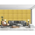 thumbnail image 3 of Dundee Deco 3D Wall Panels - Peel and Stick Wall Sticker, Modern Faux Stone Tile Yellow Self Adhesive Foam Wall Paneling for Interior Wall Decor, Pack of 10, Covers 52.9 sq. ft., 3 of 5
