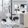 thumbnail image 4 of Coolhut Ergonomic High-Back Office Chair - Big and Tall Reclining Gaming Chair with Lumbar Support, Breathable Mesh, Adjustable Armrests, and Comfortable Design for Home Office, White, 4 of 6
